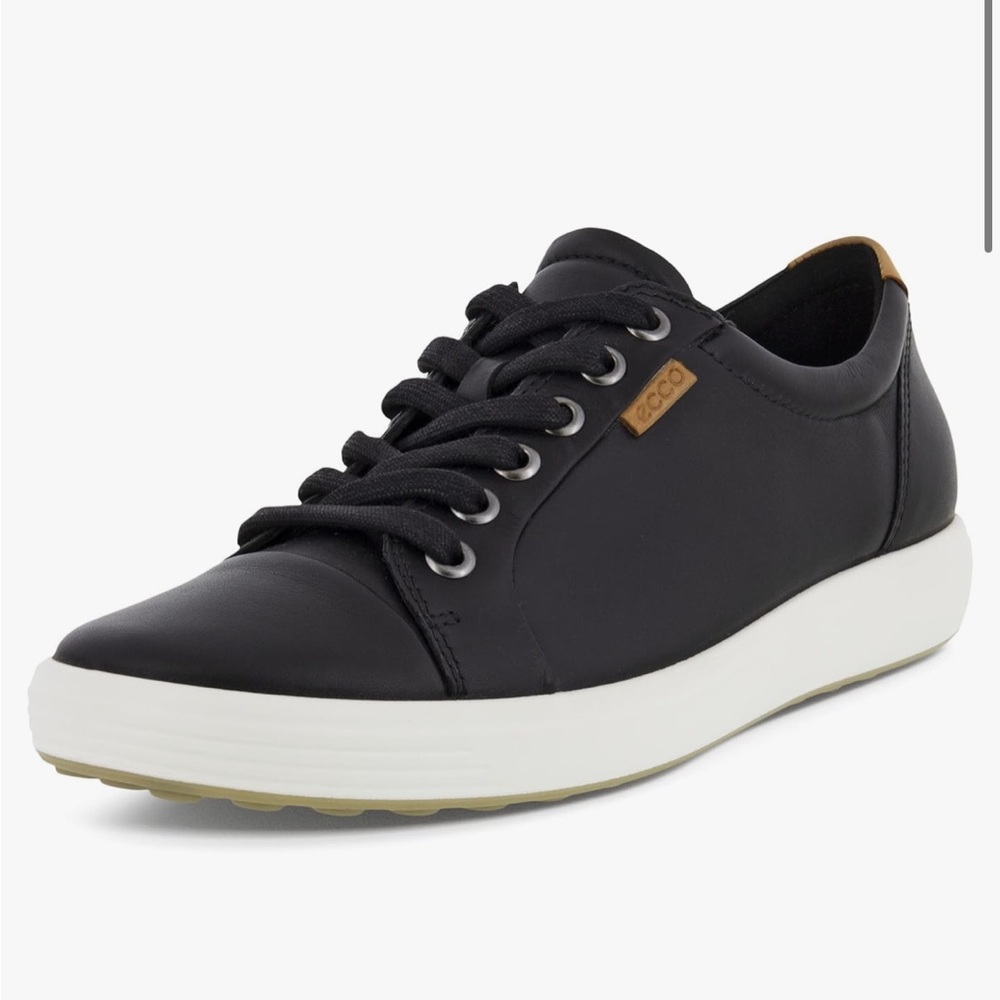 ECCO Soft 7 Black Leather Sneakers